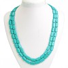Turquoise necklace with veining (single piece) rectangle 10×15 mm, length 120 cm+