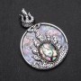 Flame Pendant with Abalone in Setting, 45x63mm