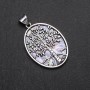 Pendant with Imitation Abalone in Tree-Shaped Setting, 32x42x55mm