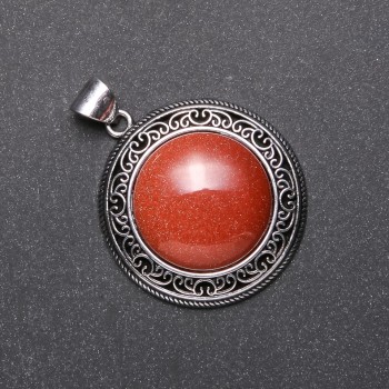 "Tian Shan" Pendant, 38x52mm, Golden Sand Aventurine