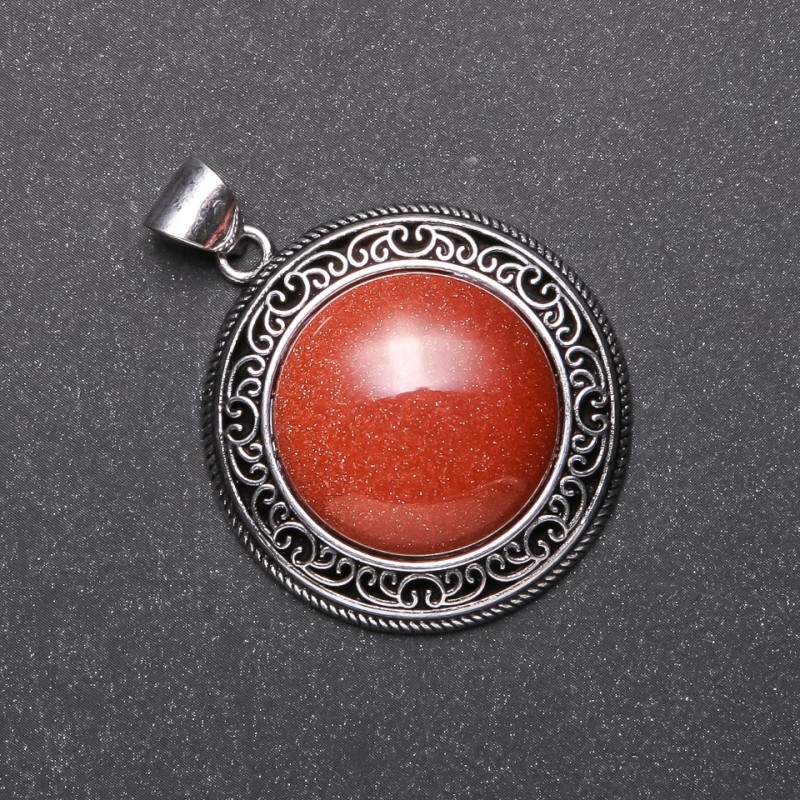 "Tian Shan" Pendant, 38x52mm, Golden Sand Aventurine