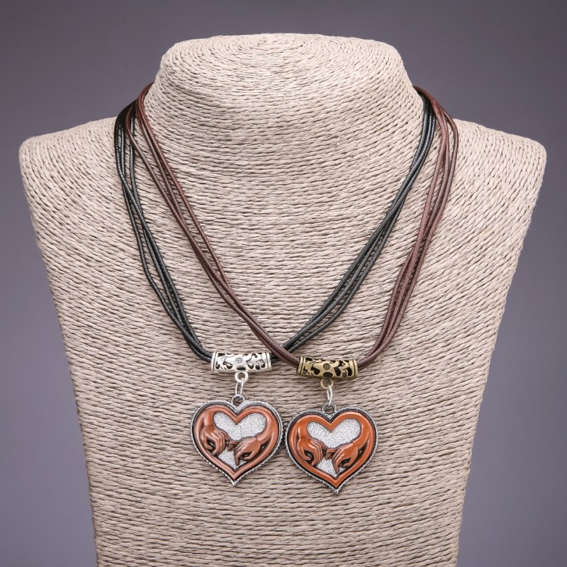 Friendship Pendant Hearts, Diameter 31x33mm, Length 45-48cm