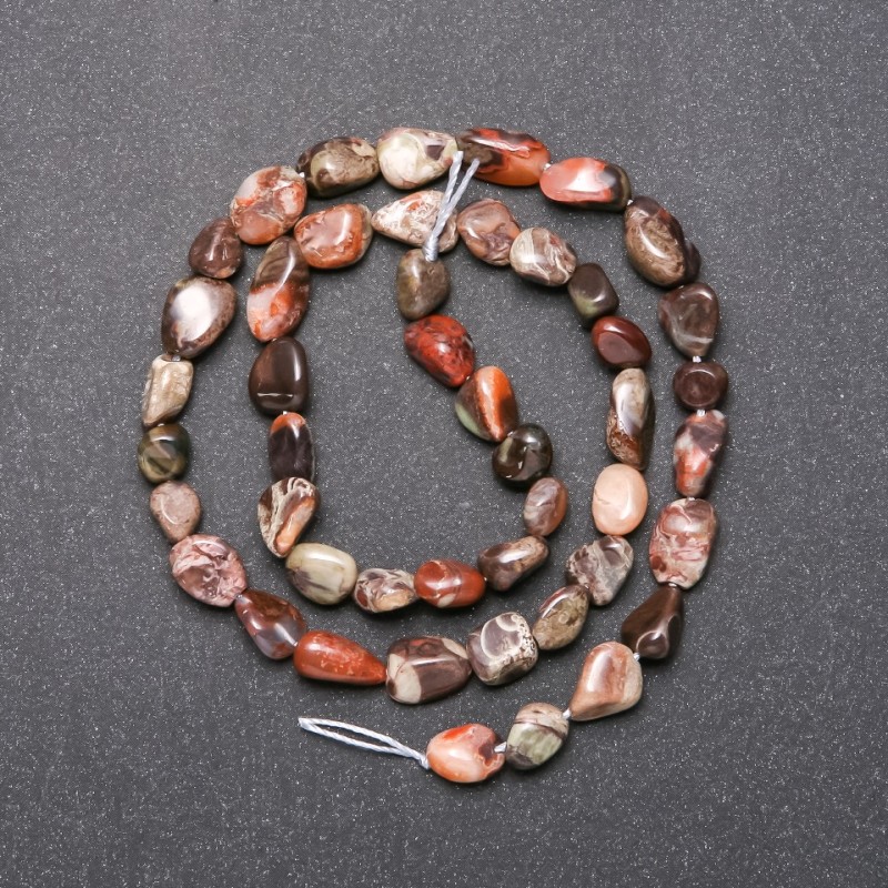 Jasper Beads on Strand, Tumbled, 5x8 (+/-) mm Diameter, 38cm Length