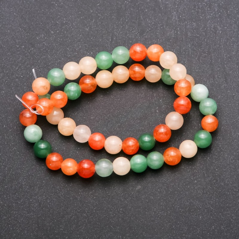 Assorted Synthetic Beads on Strand, Smooth Round, 8mm Diameter, 38cm Length