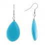 Dangle Earrings with Smooth "Teardrop" Cabochons in "Turquoise", 48x27mm