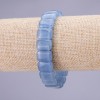 Synthetic Aquamarine Link Bracelet 10x14(+-)mm on Elastic