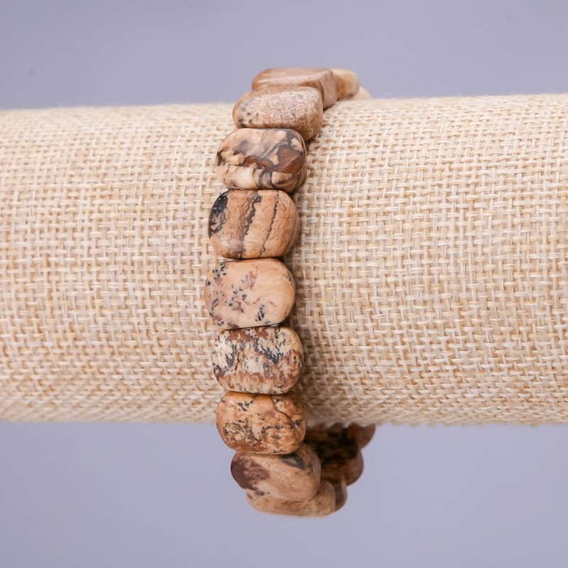 Picture Jasper Link Bracelet 10x14(+-)mm on Elastic
