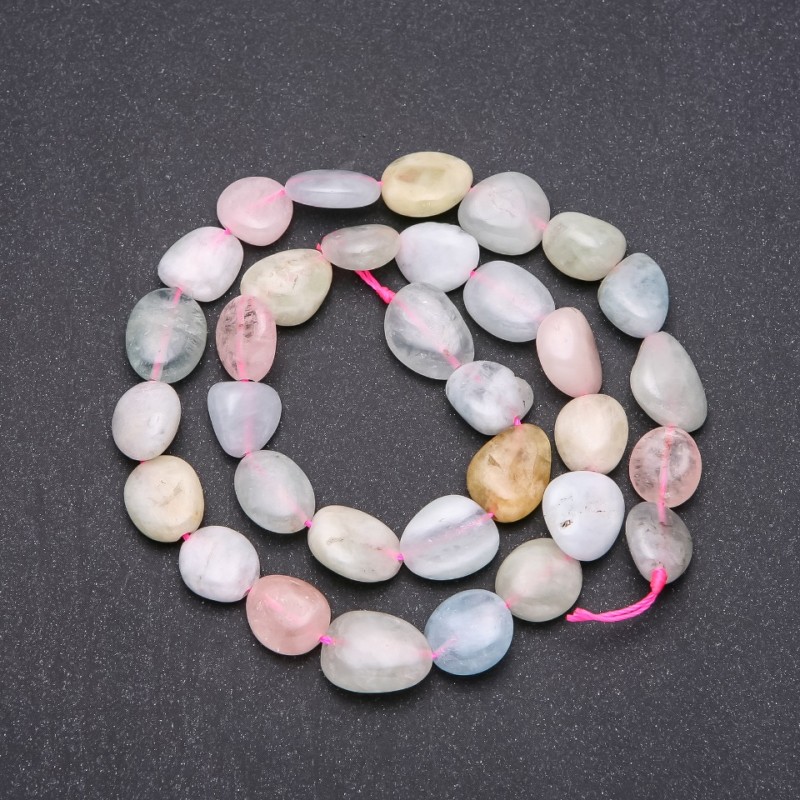 Morganite Tumbled Beads, Diameter 10x13(+-)mm, Length 38cm