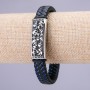 Skulls Bracelet, 21cm Length, 15mm Width, Black Eco-Leather