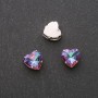 Price per Pack /10 pcs. Sew-On Crystal in Prong Setting Heart 12mm Green-Raspberry
