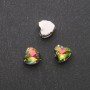 Price per Pack/10pcs. Sew-On Crystal in Prong Setting Heart 12mm Pink-Green