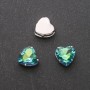 Price per Pack /10 pcs. Sew-On Crystal in Prong Setting Heart 12mm Green-Blue
