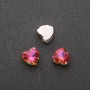 Price per Pack/10pcs. Sew-On Crystal in Prong Setting Heart 10mm Raspberry-Orange