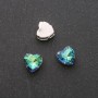 Price per Pack/10pcs. Sew-On Crystal in Prong Setting Heart 10mm Green-Blue