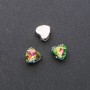 Price per Pack /10pcs. Sew-On Crystal in Setting, Heart 10mm Pink-Green