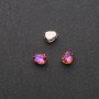 Price per Pack/10pcs. Sew-On Crystal in Prong Setting Drop 6x8mm Raspberry-Blue