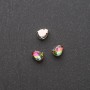 Price per Pack/10pcs. Sew-On Crystal in Prong Setting Drop 6x8mm Green-Pink