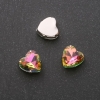 Price per Pack/10pcs. Sew-On Crystal in Prong Setting Heart 14mm Green-Raspberry