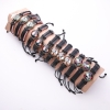 Eco-Leather Skull Bracelets with Drawstring, Pack of 12