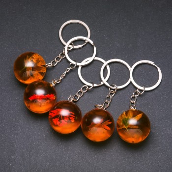 Flowers in Resin Keychain, Assorted, Length 9cm (Price per 1 pc.)
