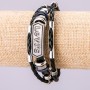 "Levi's" Bracelet, Length 21cm, Width 15mm, Black Eco-Leather