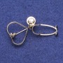 Stethoscope Brooch with Rhinestones, Black Enamel, 24x25mm, Gold-Tone Metal