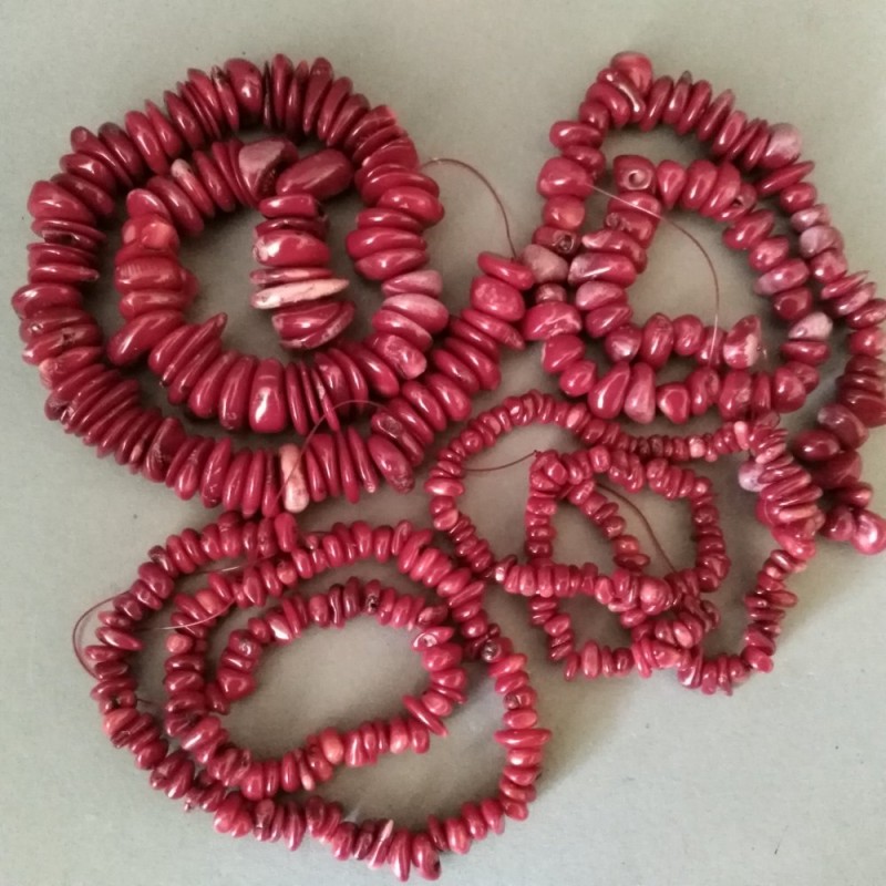 Red Coral Chip Beads, Diameter 8-16 (+/-) mm (Price per 100g)