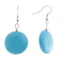 Drop Earrings with Light Blue Cabochons in "Turquoise", 48x24mm
