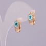Xuping Earrings with Swarovski Crystals, Blue, Diameter 15x8mm, Gold-Plated