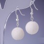 White Sponge Coral Earrings, Diameter 12mm, Length 3cm