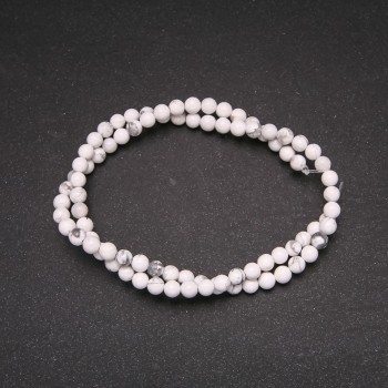 Cacholong Smooth Round Beads on String, Diameter 5 (+/-) mm, Length 38cm