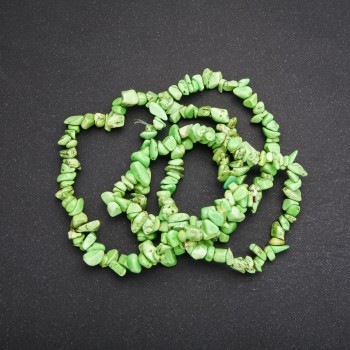 Beads on Fishing Line, Tinted Howlite Chips, Diameter 6 (+/-) mm, Length 80cm