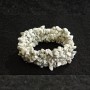 Elastic Cacholong Bracelet, Wide Chip, ~30mm Thick, 18cm+ Length