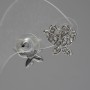 Stud Earrings Butterflies, White Rhinestones, Silver-tone Metal, 1.5cm