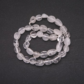 Natural Rock Crystal Nugget Beads on a Strand, 8x11 (+-)mm Diameter, 38cm Length