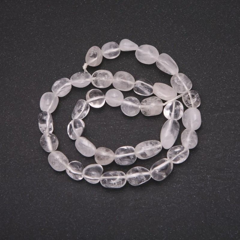 Natural Rock Crystal Nugget Beads on a Strand, 8x11 (+-)mm Diameter, 38cm Length