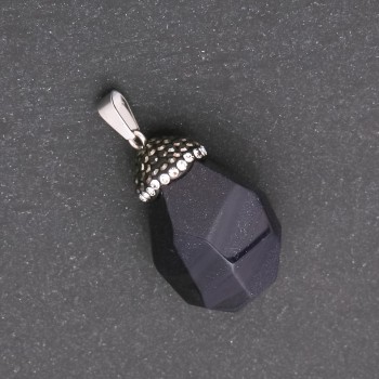 "Acorn" Pendant made of Aventurine Blue Sand "Night of Cairo" Stone (Synthetic), 32x20 (+-) mm