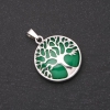 Chrysoprase Pendant in a Tree Setting, 27mm diameter