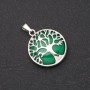 Chrysoprase Pendant in a Tree Setting, 27mm diameter