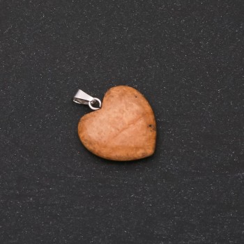 "Heart" Pendant made of Natural Picture Jasper, 28x19x19mm (+-)
