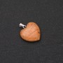 "Heart" Pendant made of Natural Picture Jasper, 28x19x19mm (+-)