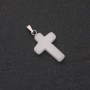 Onyx Cross Pendant with Turquoise Glow, 18x27mm+