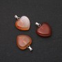 Pendant 'Heart' made of natural stone Carnelian 28x19x19mm (+-)