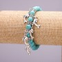 Bracelet with Turquoise and Dolphin Charms, diameter 8mm, length 18cm