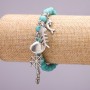 Turquoise Bracelet with Sea-Themed Charms, Diameter 8mm, Length 18cm