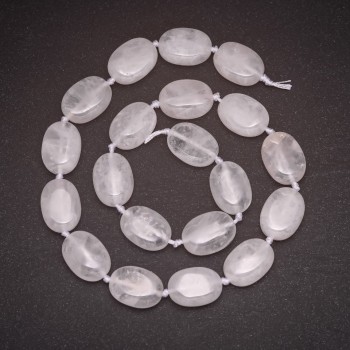 Rock Crystal Bead Strand, Diameter 13x18 (+/-) mm, Length 42cm