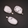 Cacholong Natural Stone Pendant 22x35(+/-)mm