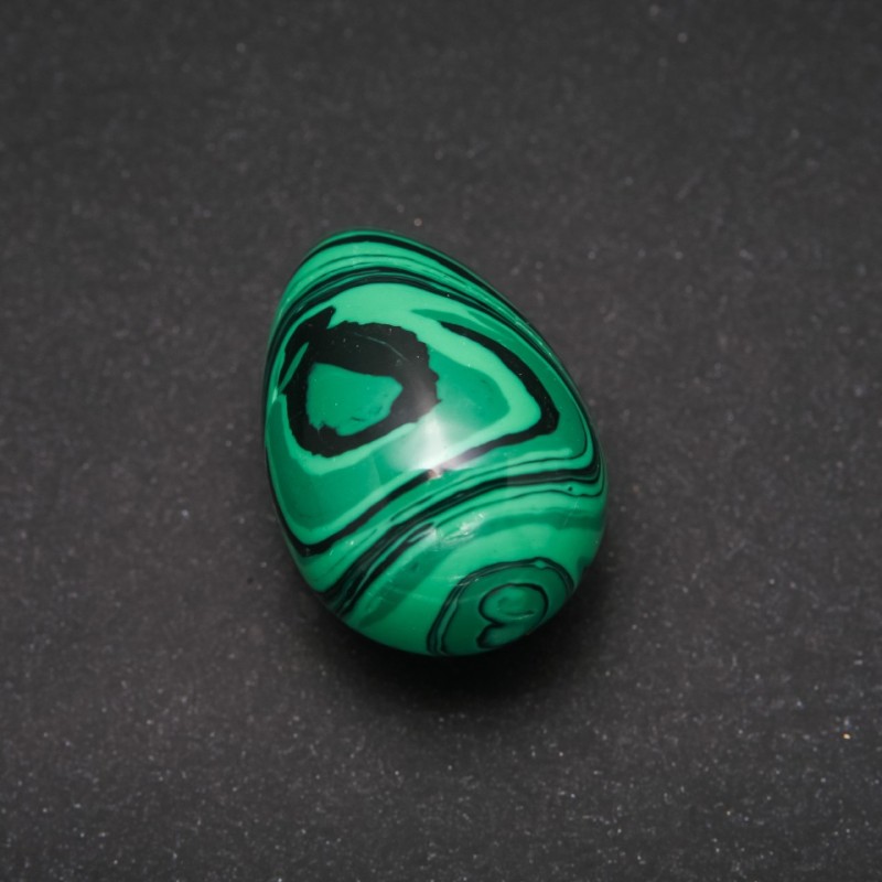 Souvenir Egg Made of Natural Stone Malachite, 35x25+/-mm