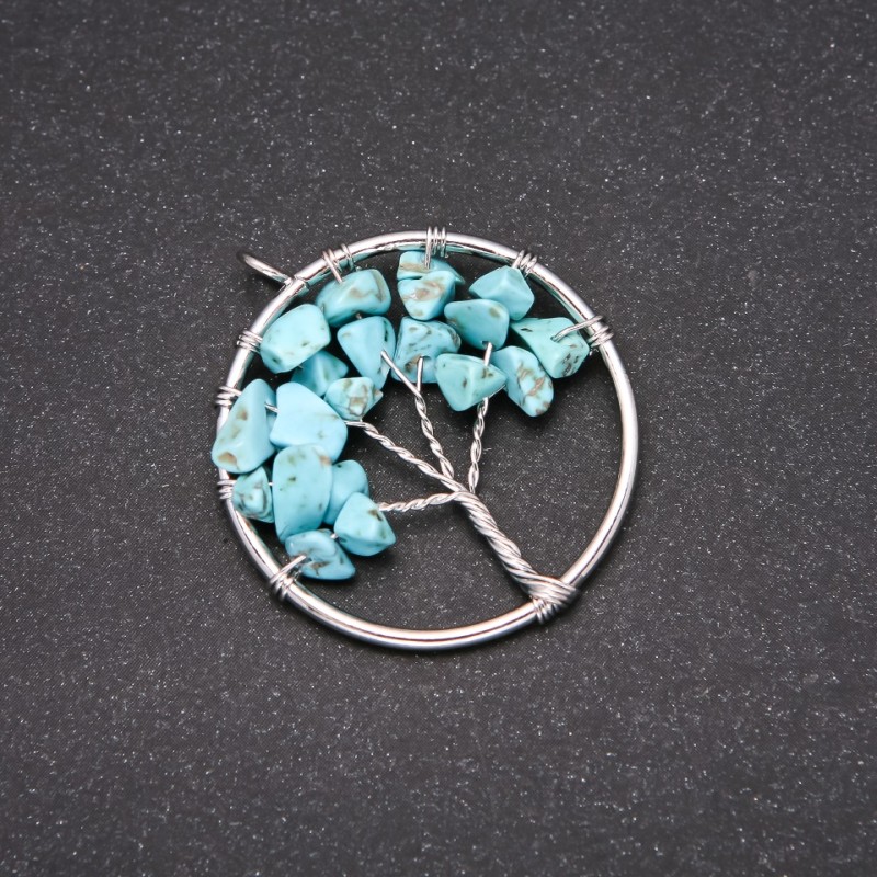 Pendant "Tree of Happiness" Turquoise, 30mm Diameter