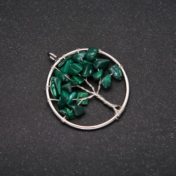 Pendant "Tree of Happiness" Malachite, 30mm Diameter